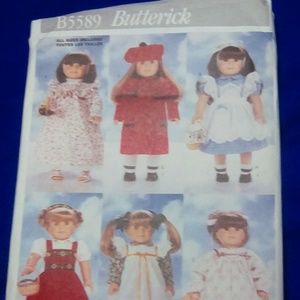 Butterick B5589 Doll Coat Dress Pinafore fits AGD